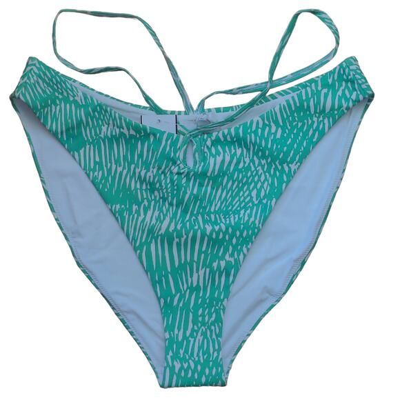 Jonathan Simkhai Alfani Abstract Print Bikini Bottom Kelly Abstract L New - Picture 1 of 11